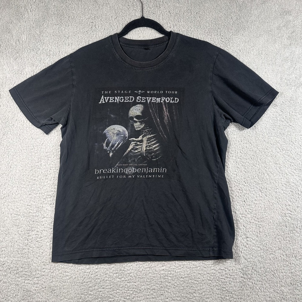 Avenged Sevenfold Shirt Mens Medium Stage World Tour Band Tee‎ Breaking Benjamin